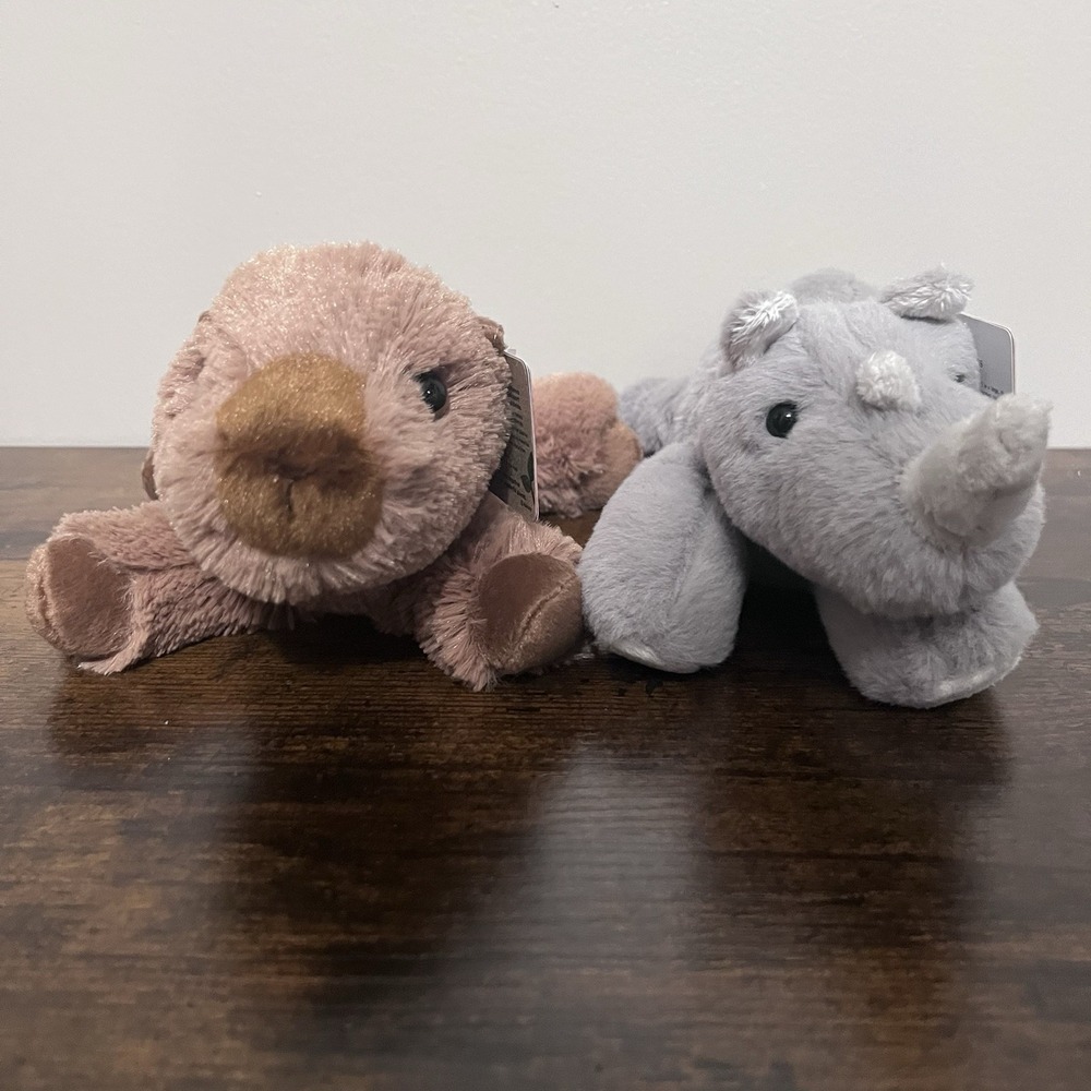 Aurora Mini Flopsie Capybara And Rhinoceros 8" Plush - Picture 4 of 5